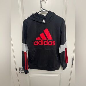 Adidas Black and Red Youth (boys) Hoodie in size L (14/16)